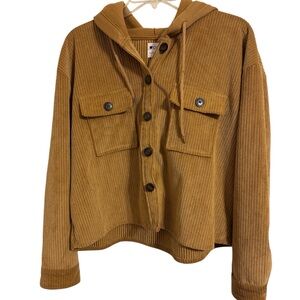 Ci Sono Tan Corduroy Cropped Top